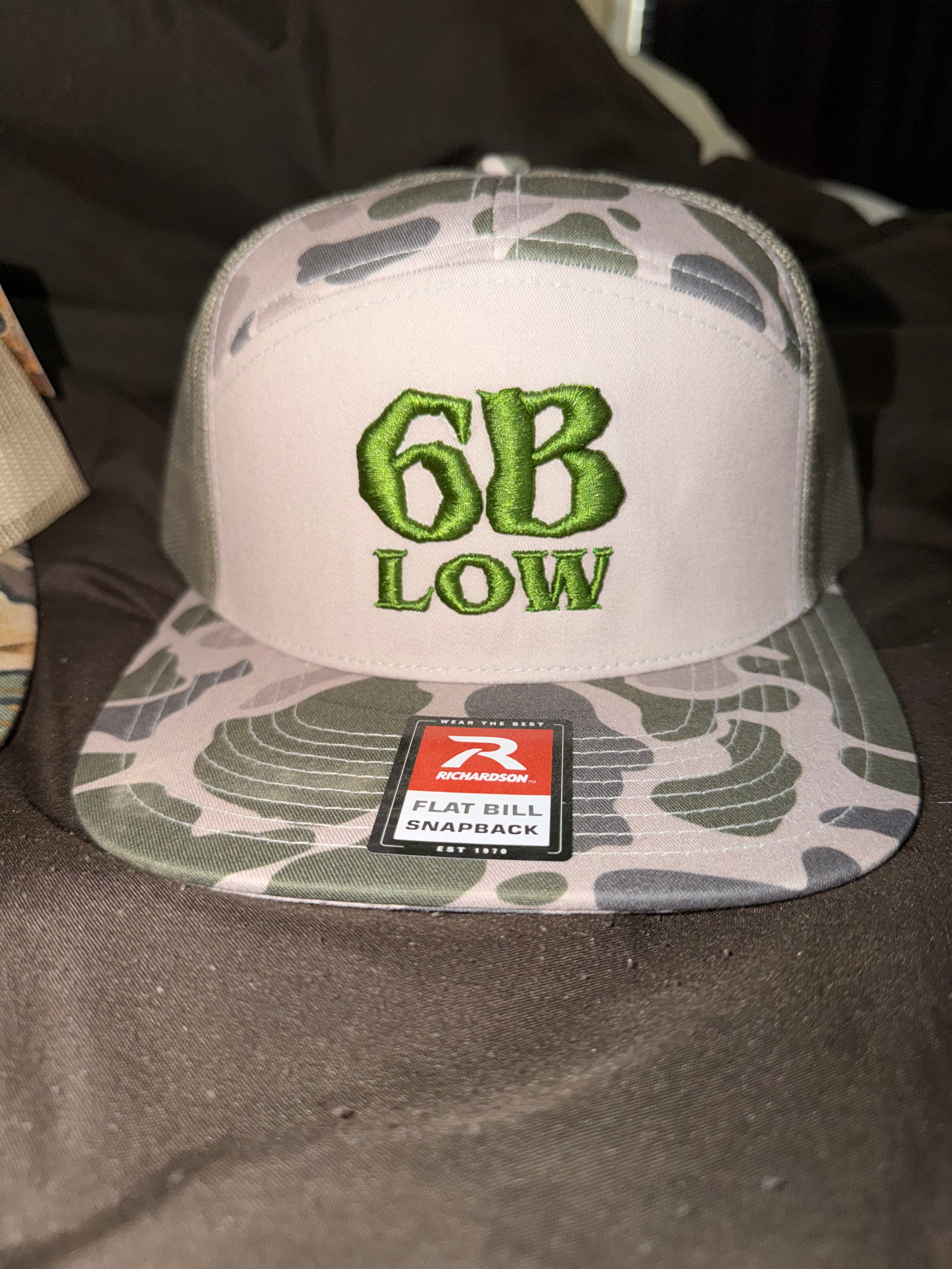 6B.Low Richardson 168P Marsh Duck Camo (7-Panel Snapback)